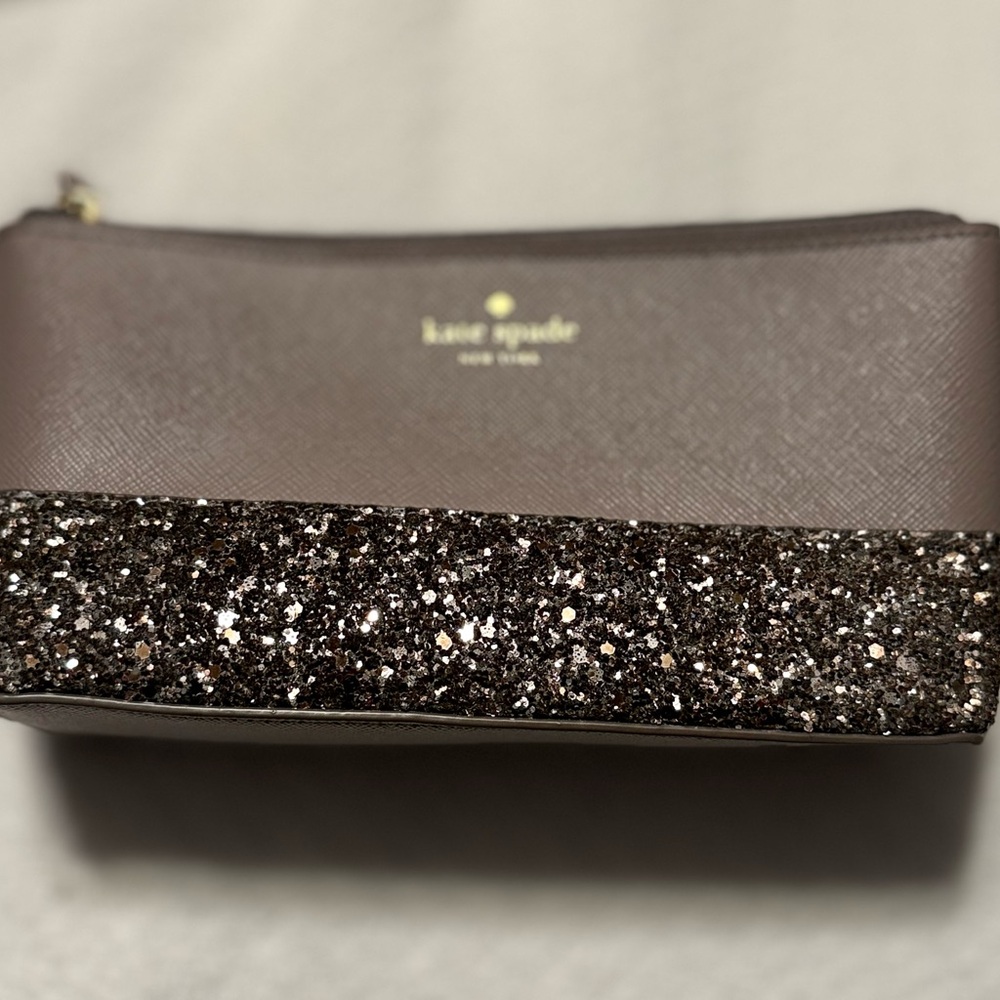 Kate Spade Lavender  Glitter Cosmetic Bag